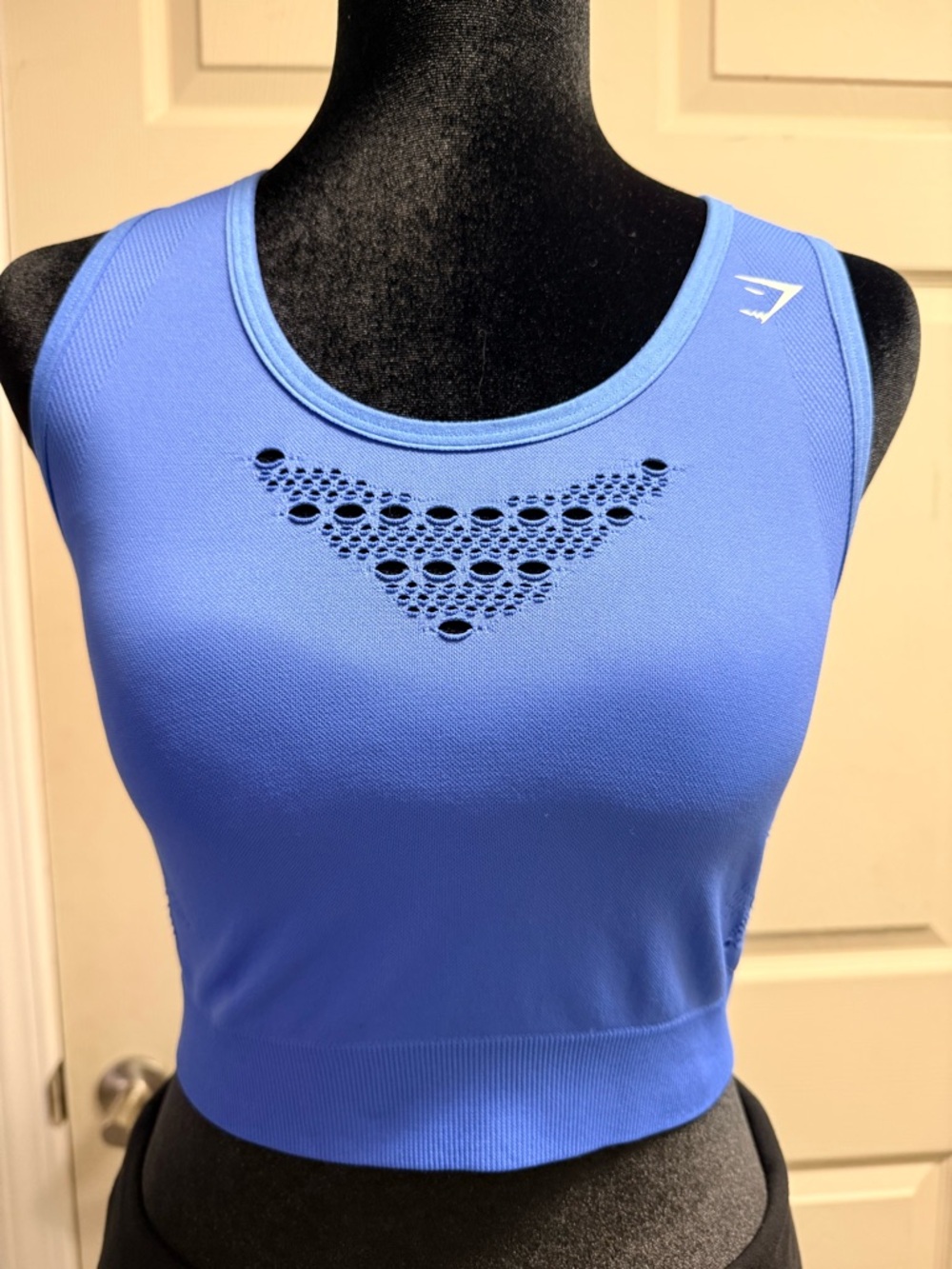 Gymshark Electric Blue Laser-Cut Crop Tank